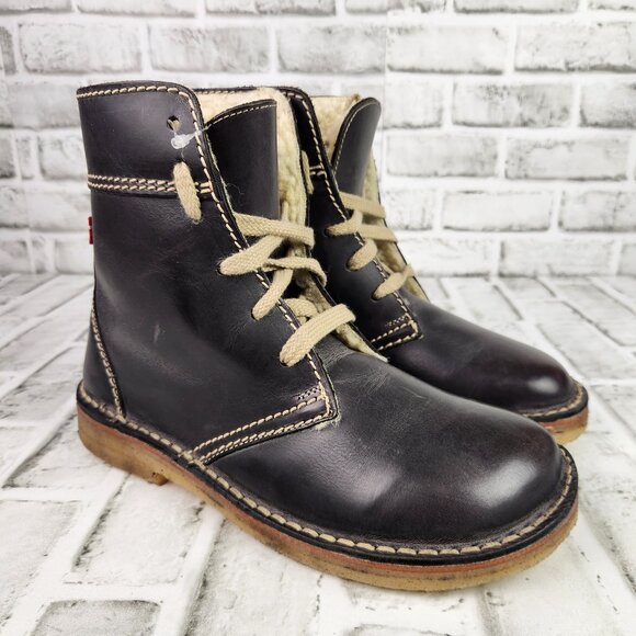 Duckfeet Odense Women's US 10 EU 41 Slate Gray Leather Wool Lined Lace-Up Boots - Picture 1 of 11